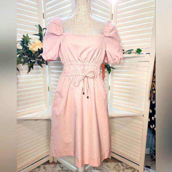 LDT BY ALEX + MICHAEL TOCCIN NEW BLUSH PUFF SLEEVE DRESS SIZE 4 - Picture 2 of 11